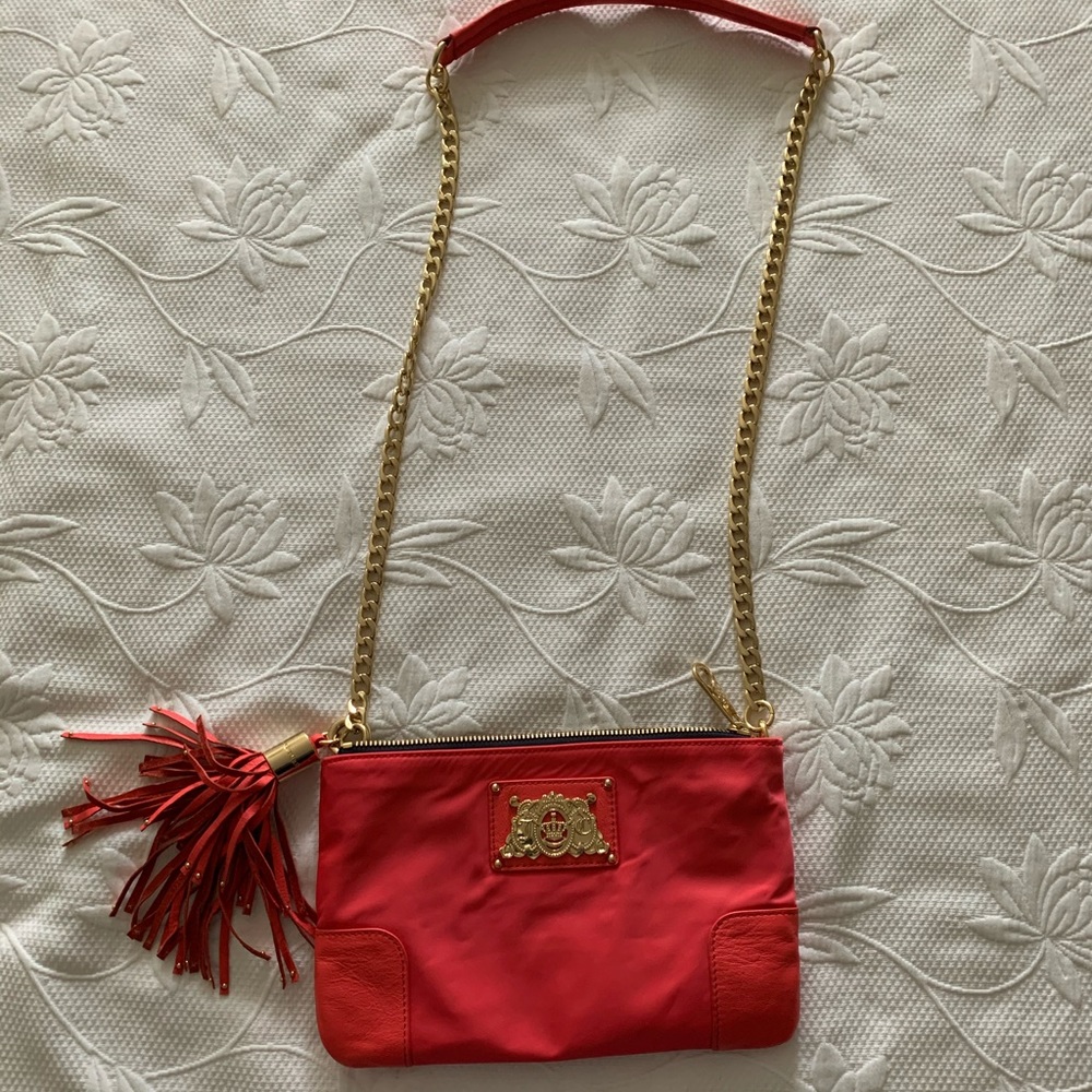 Juicy Couture Slim nylon & chain crossbody purse